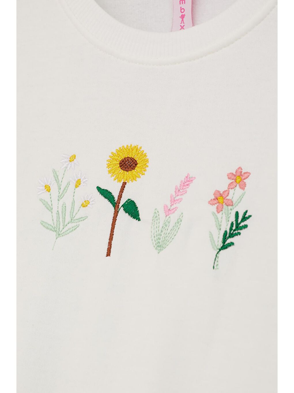 Ekru Papatya Nakışlı Kız Çocuk Kız Çocuk Sweatshirt 17203-1