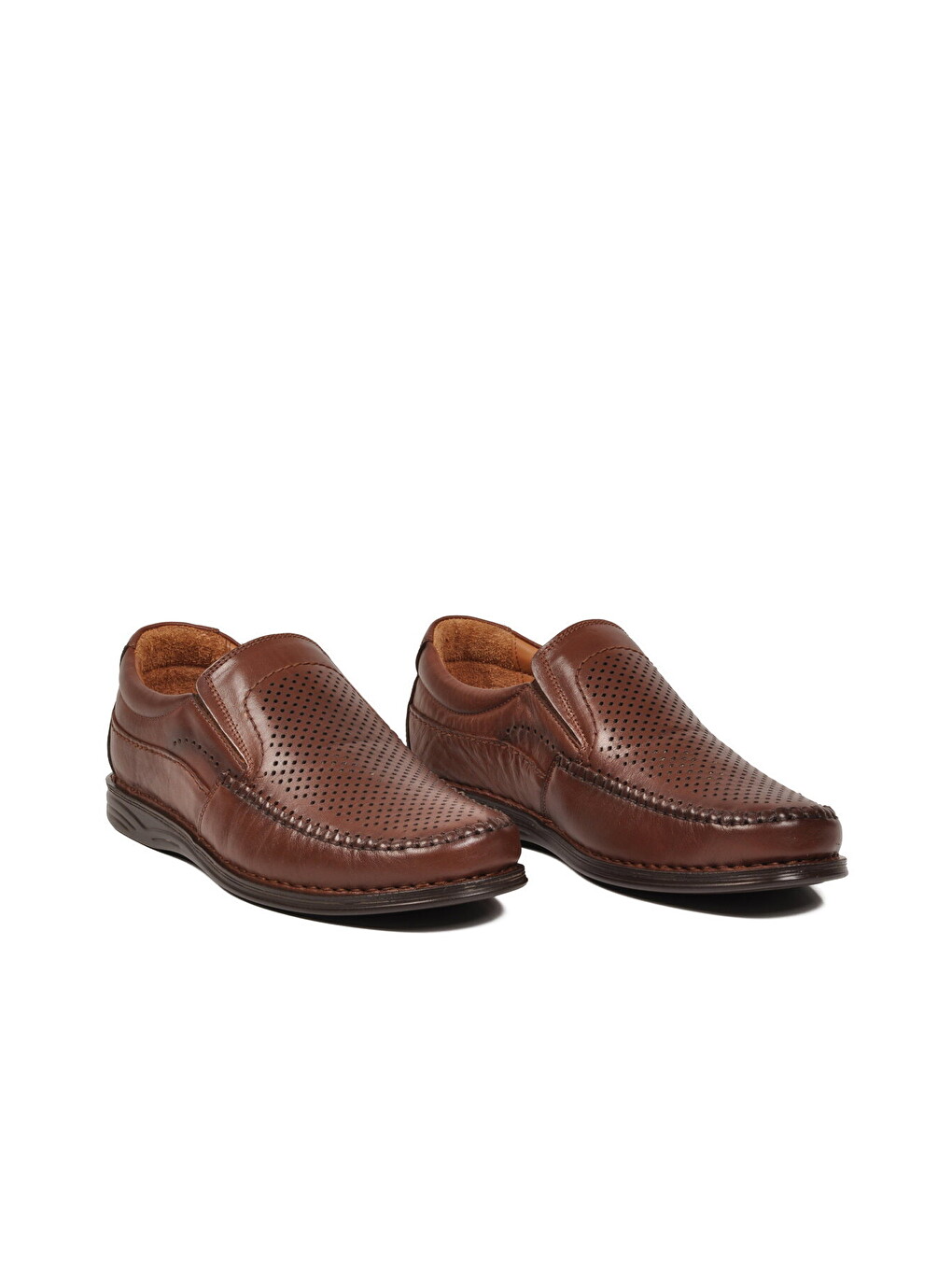 Kahverengi Taba Hakiki Deri Nefes Alabilen Rahat Konfor Tabanlı Erkek Casual Ayakkabı Loafer Sensitive 3237-1 M-2