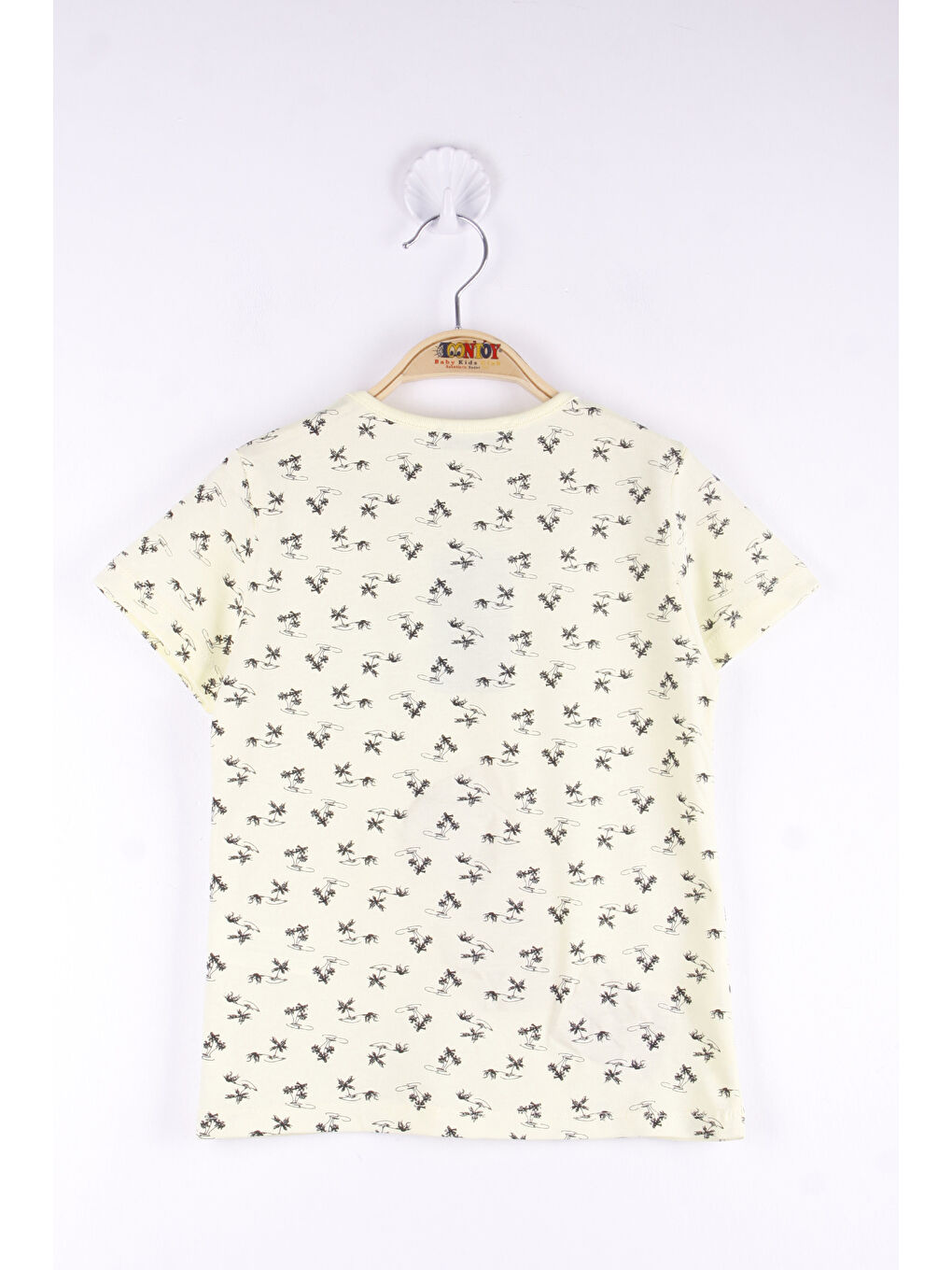Sarı Erkek Çocuk Palmiye Baskılı Tişört-1