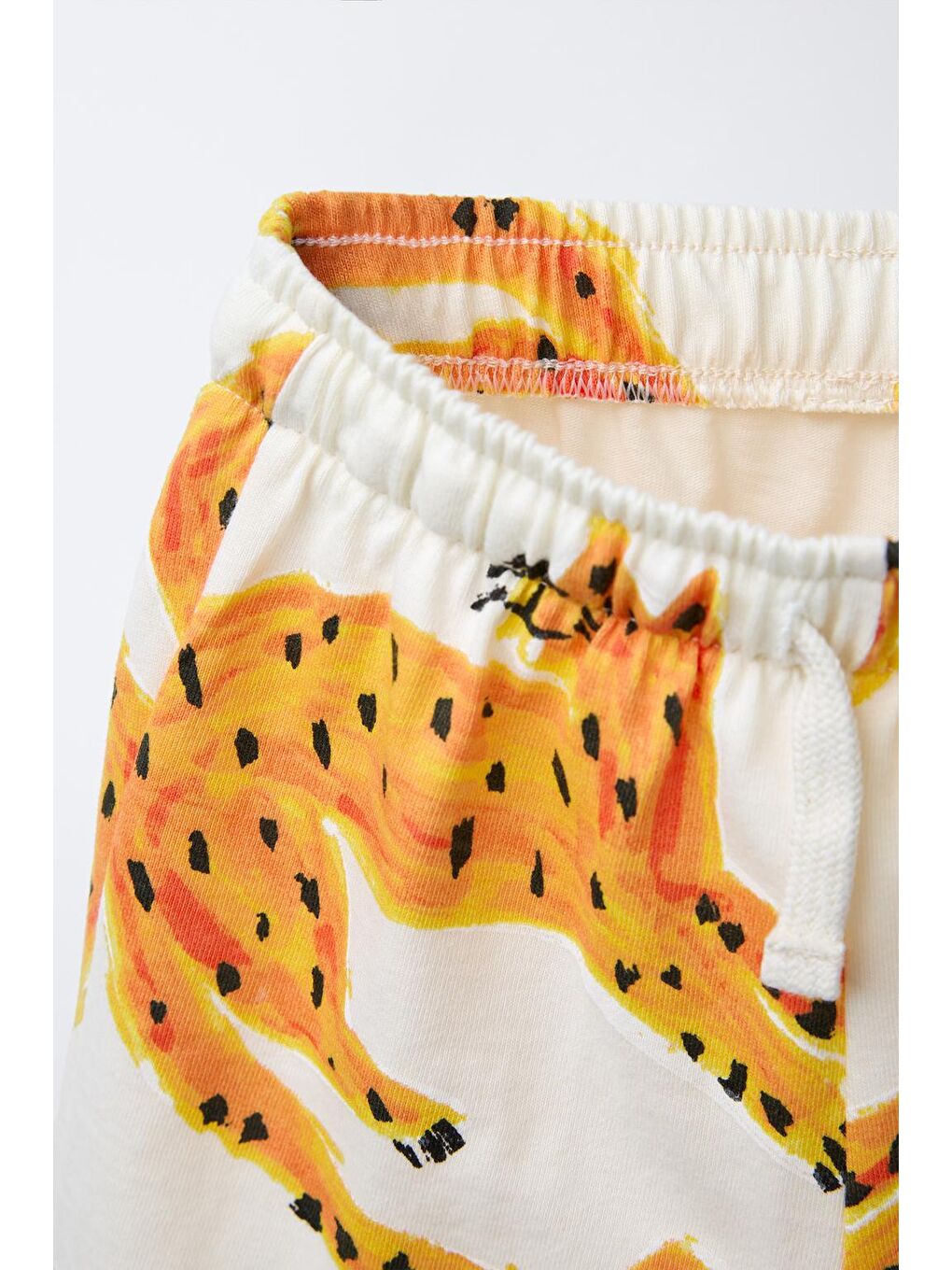 Karışık Erkek Çocuk Pamuklu Ekru Aslan Desenli Yazlık Şortlu T-Shirt Takım-3