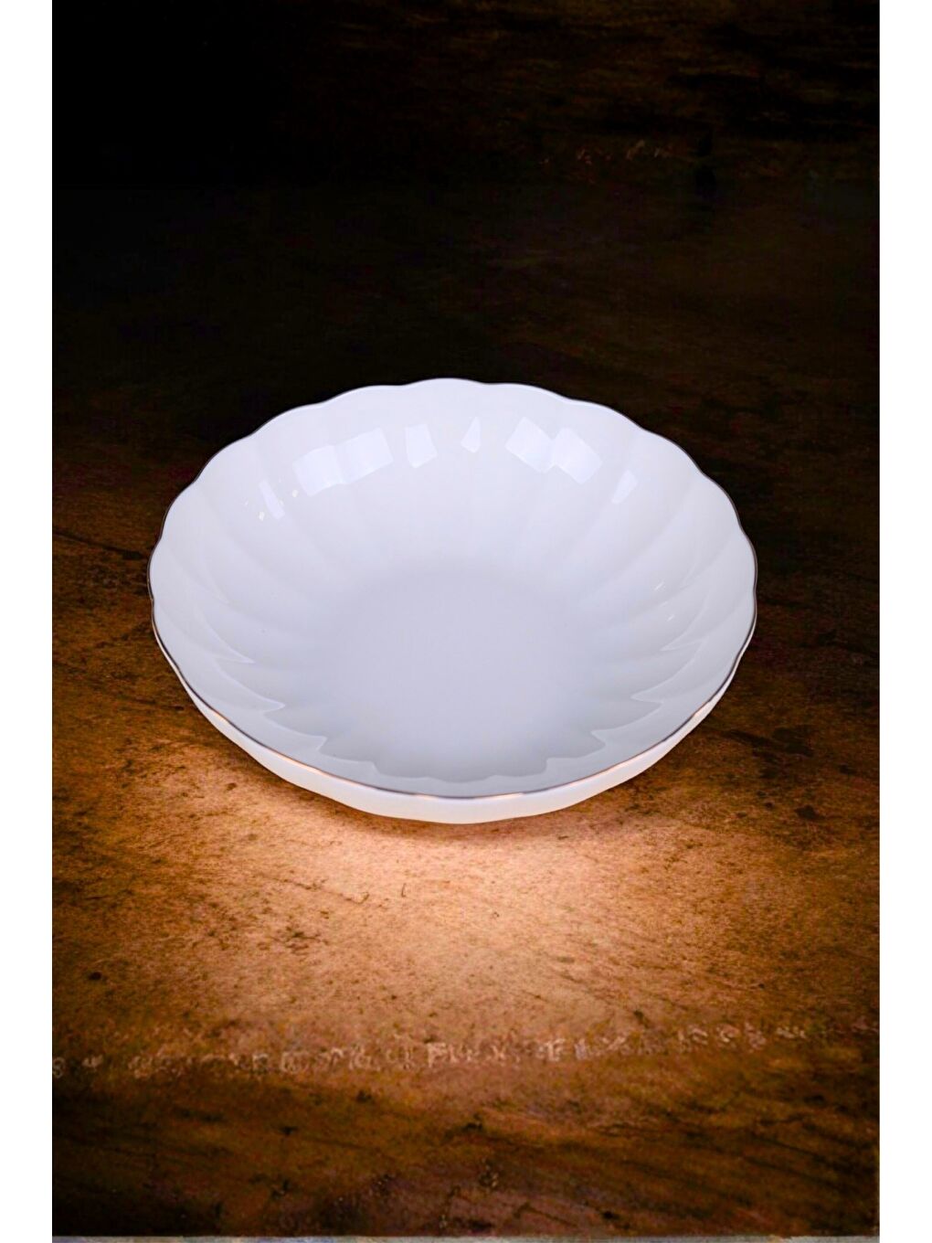 Karışık Bone Luz Altın Yaldzlı Bowl Kase 25x6cm 2000ml Tekli BNLZF25KS00-2