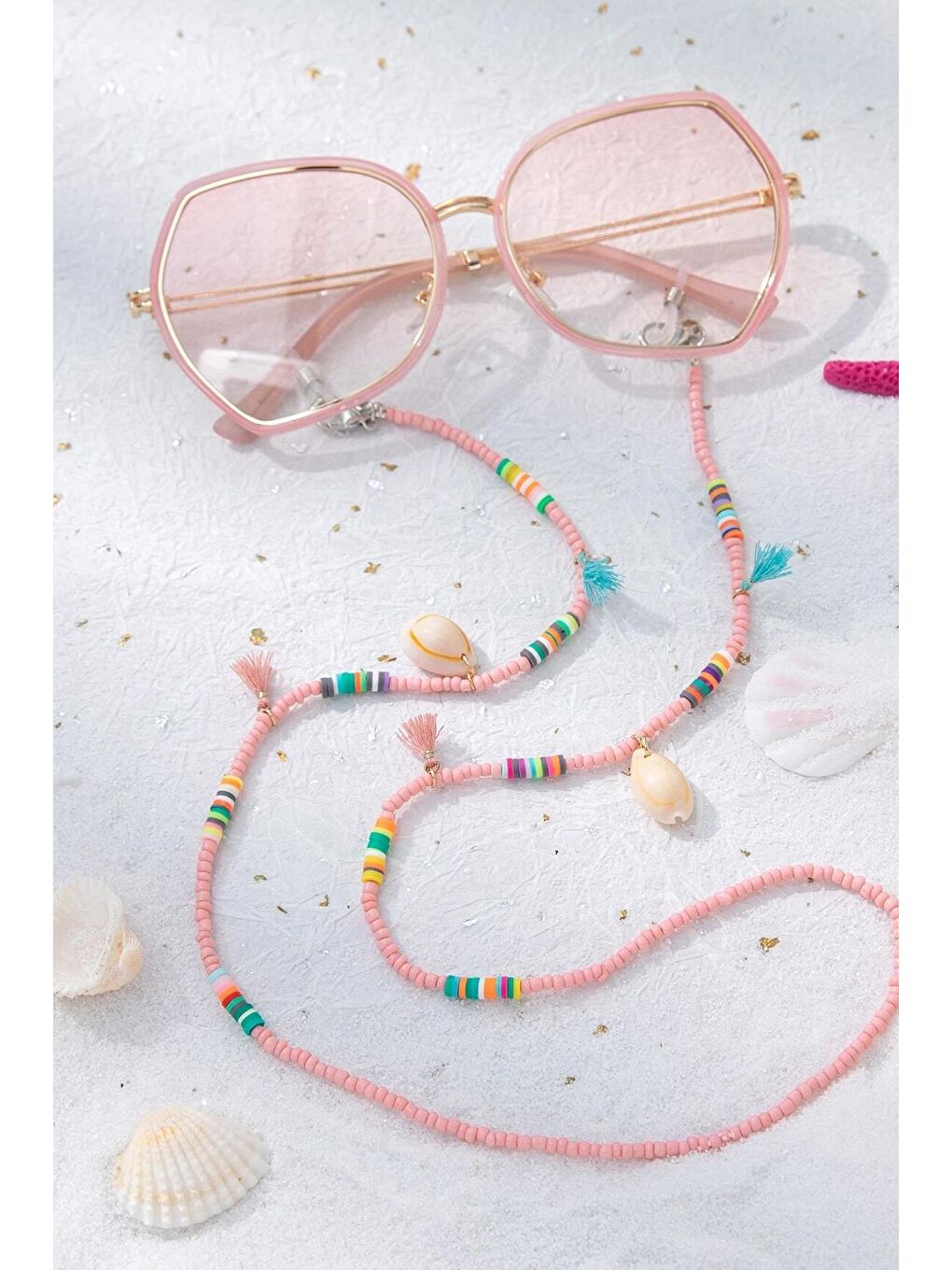 New Obsessions Pembe Kum Boncuk Çocuk Gözlük İpi