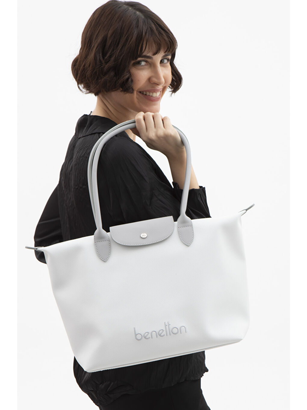 Kadin Kol Çantasi Beyaz-A.gri̇ BNT1611