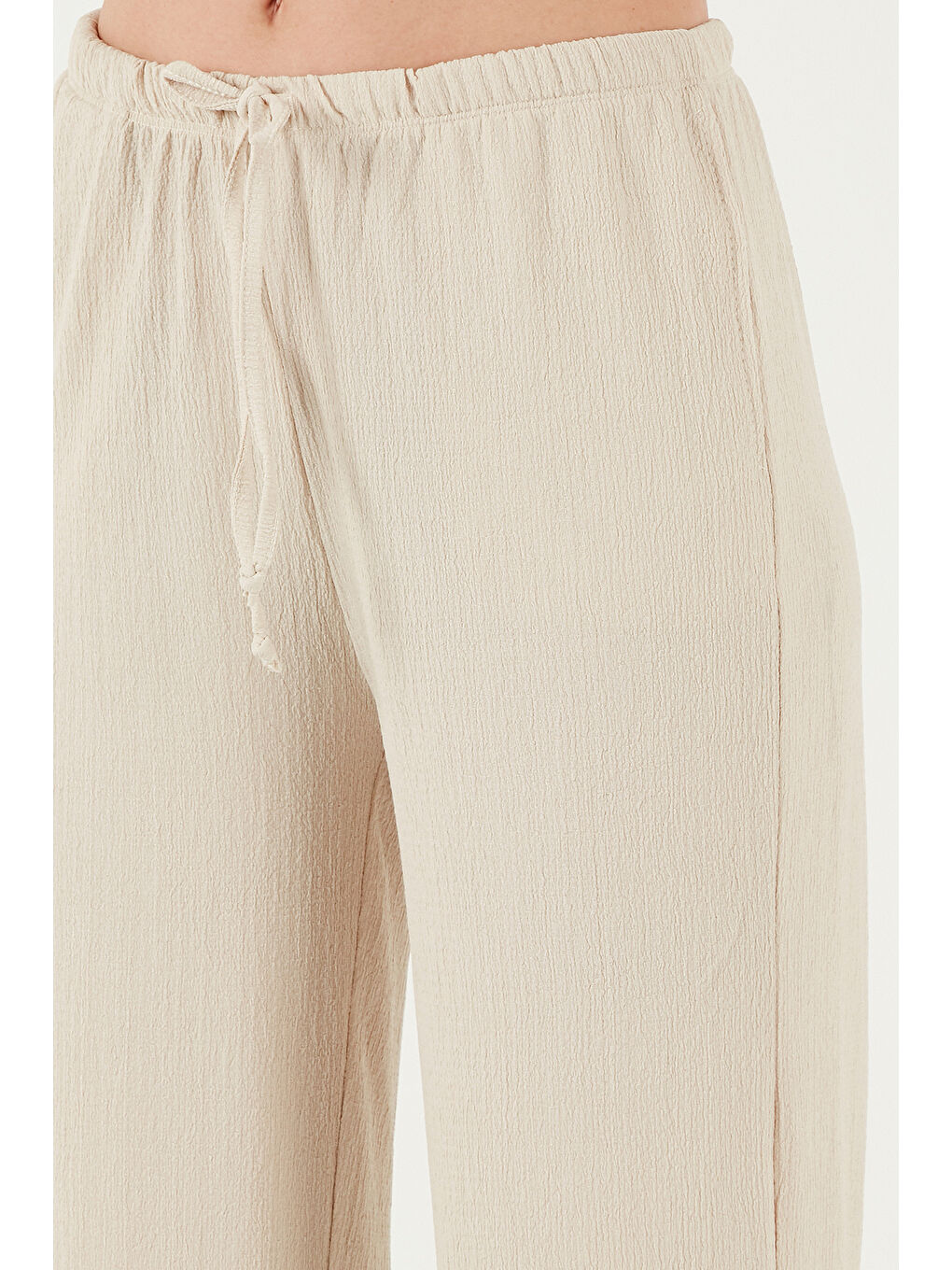 Bej Regular Fit Normal Bel Geniş Paça Pantolon 5866117-3