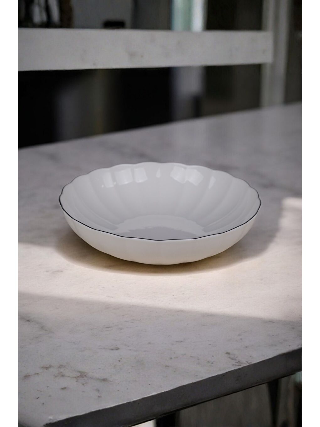 Karışık Bone Luz Platin Fileli Bowl Kase 25x6cm 2000ml Tekli BNLZF25KS00-1