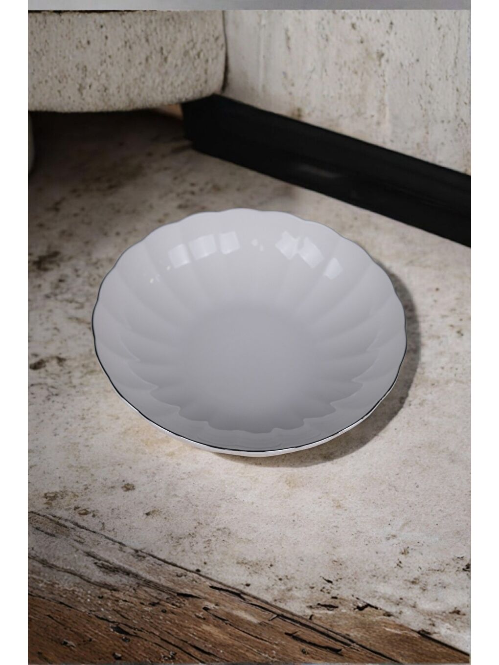 Karışık Bone Luz Platin Fileli Bowl Kase 25x6cm 2000ml Tekli BNLZF25KS00-2