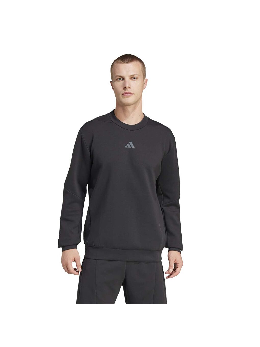 For Training Erkek Siyah Yuvarlak Yaka Sweatshirt