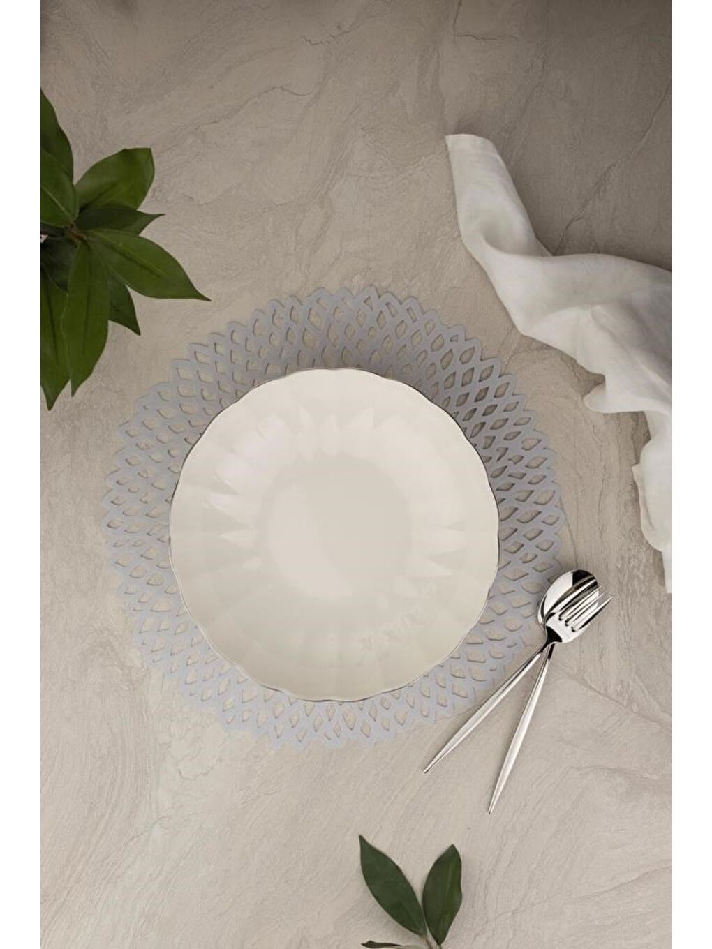 Karışık Bone Luz Platin Fileli Bowl Kase 25x6cm 2000ml 2 li BNLZF25KS00-4