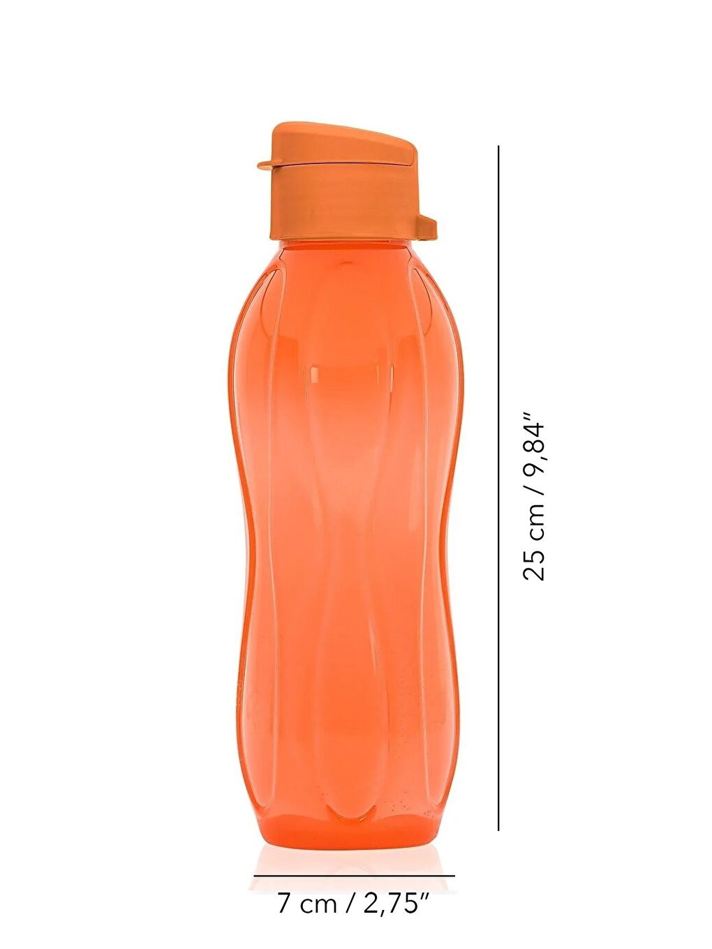 2'li Set Eko Şişe Suluk Pratik Kapak Matara 2x 750 ml Turuncu-3