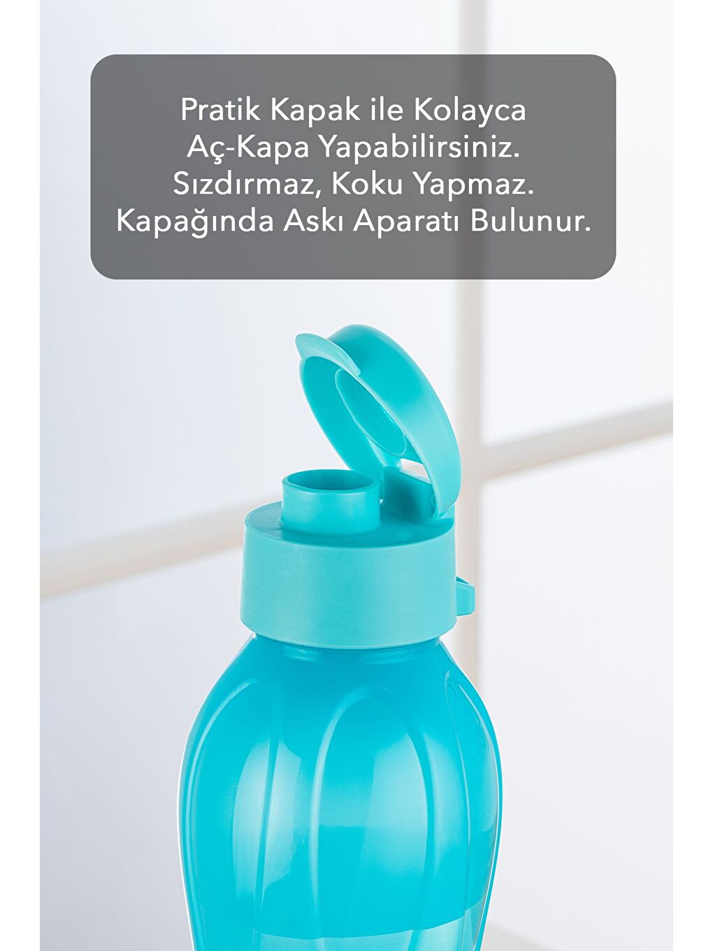 Eko Şişe Suluk Pratik Kapak Matara 750 ml Turkuaz-2