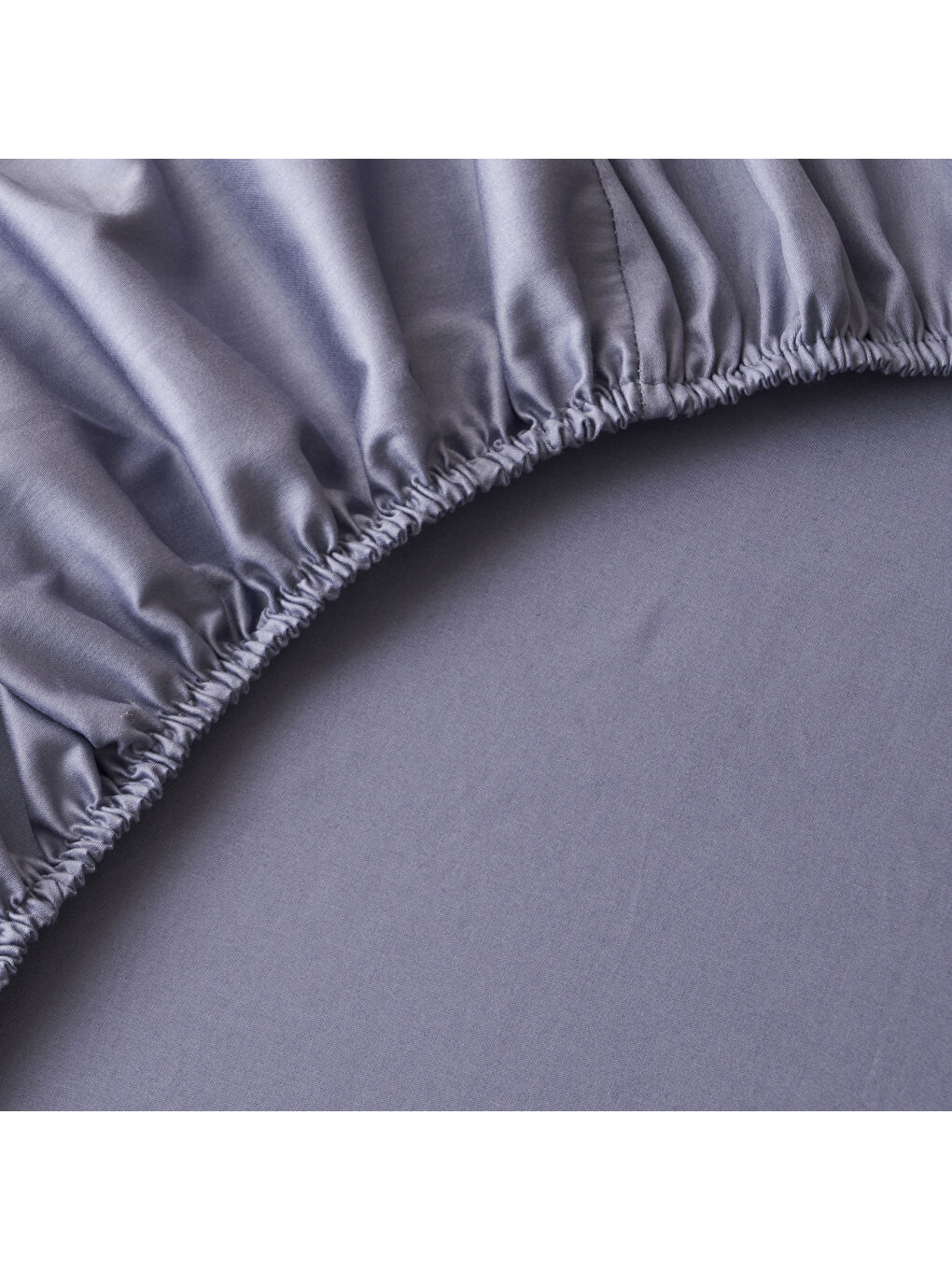 %100 Pamuk Saten Supreme Basic Tek Kişilik Lastikli Çarşaf Mavi (100x200x35 cm)-1
