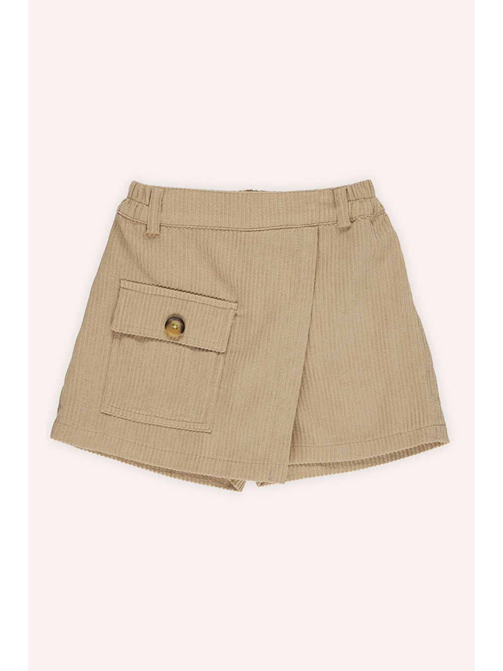 Bej Kız Çocuk Fitilli Şort Etek