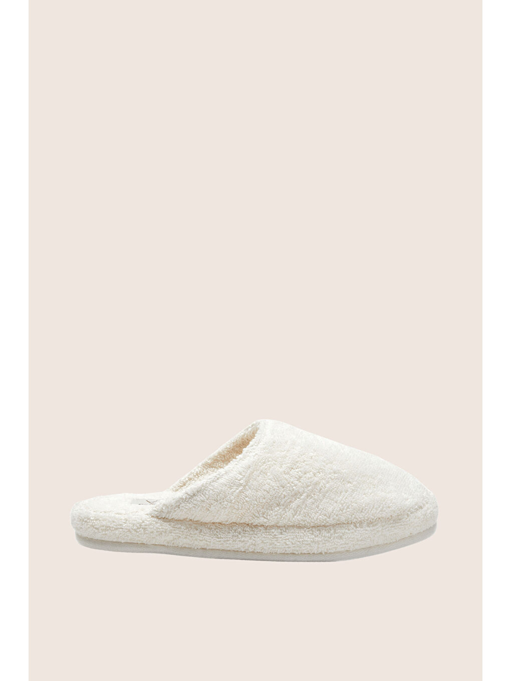 Ekru Marble  %100 Pamuk Unisex Havlu Terlik Krem-1