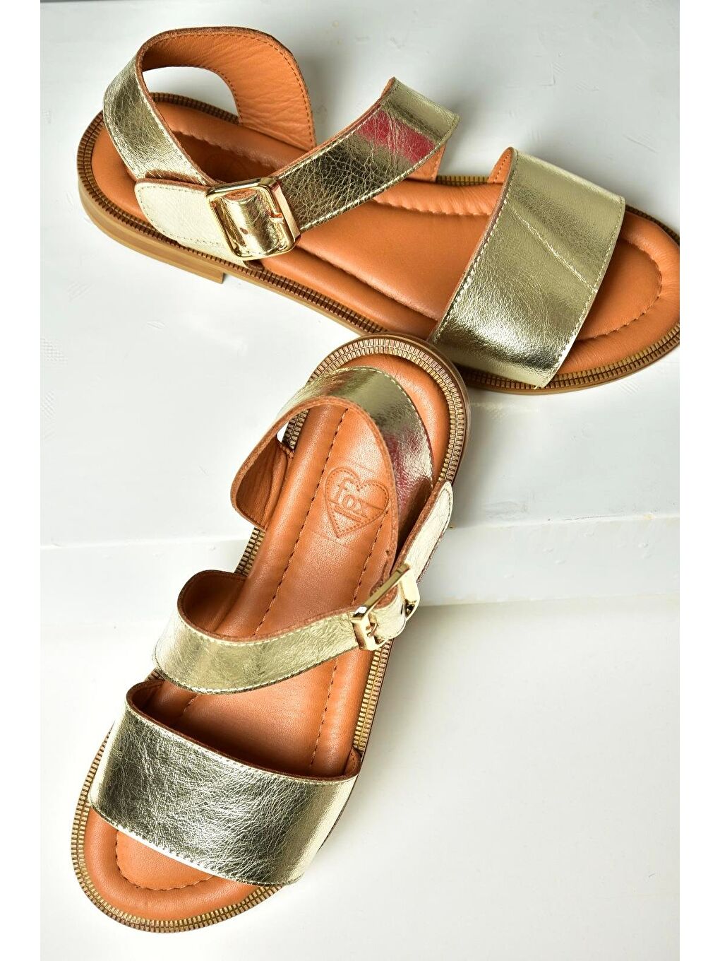 Sarı Altın Kadın Sandalet U944150303-2