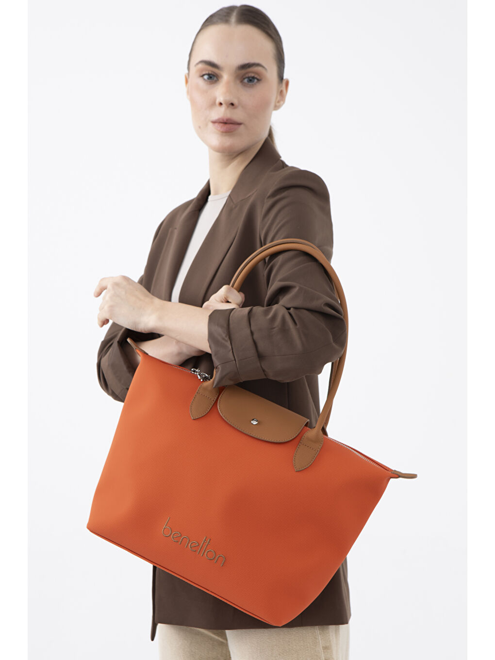 Kadin Kol Çantasi Turuncu-Camel BNT1611-1