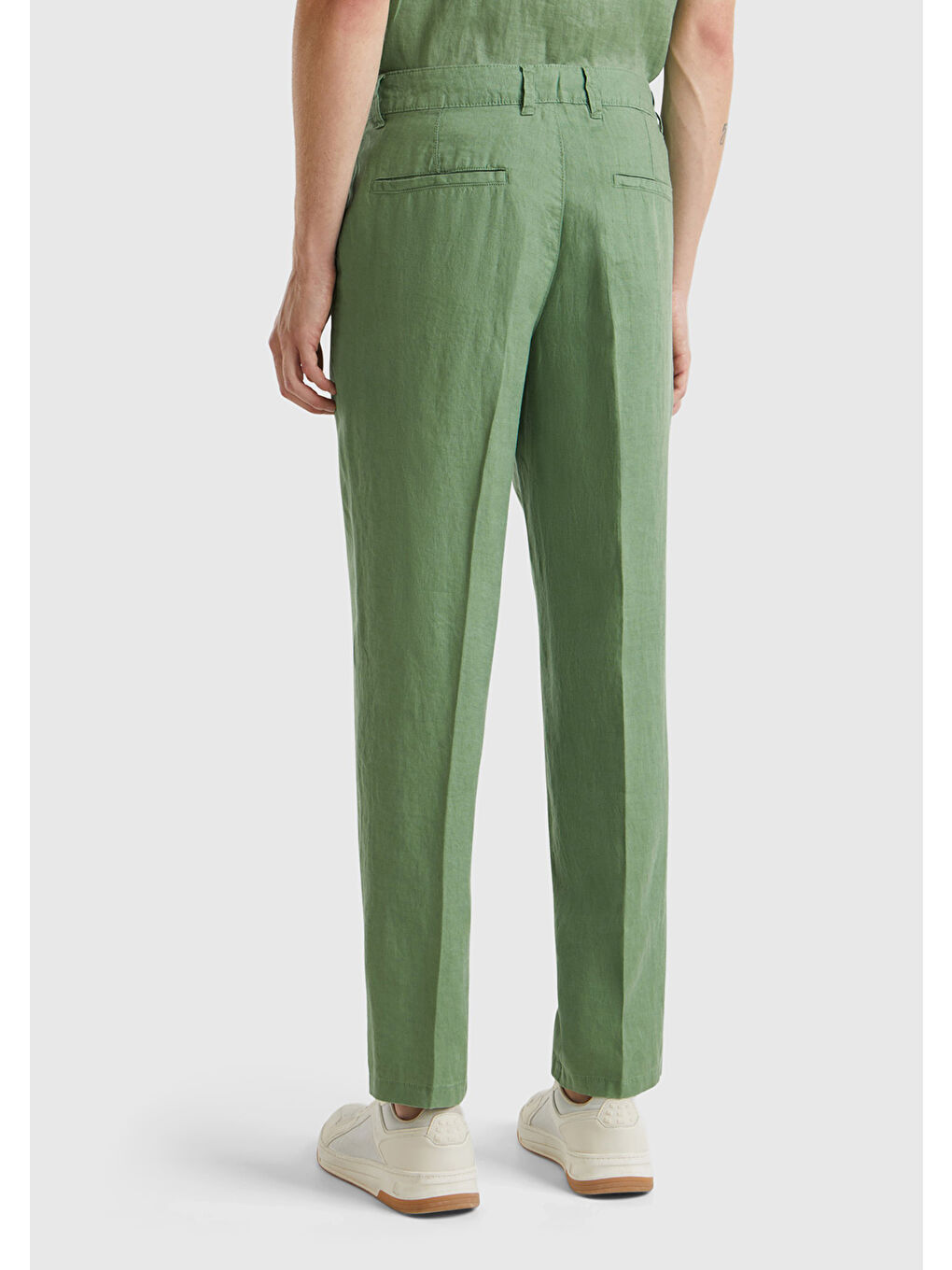 Mint Yeşili %100 Keten Erkek Pantolon-2