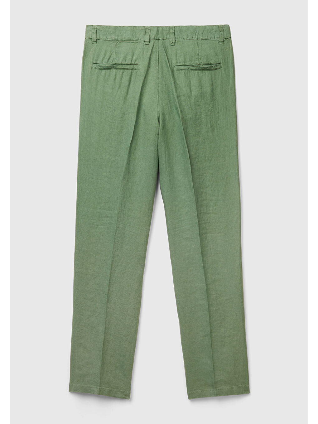 Mint Yeşili %100 Keten Erkek Pantolon-3