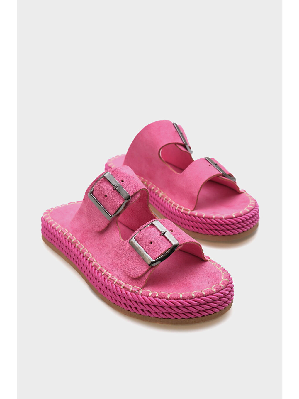 Pembe Lorry Çift Bantlı Kadın Terlik-1