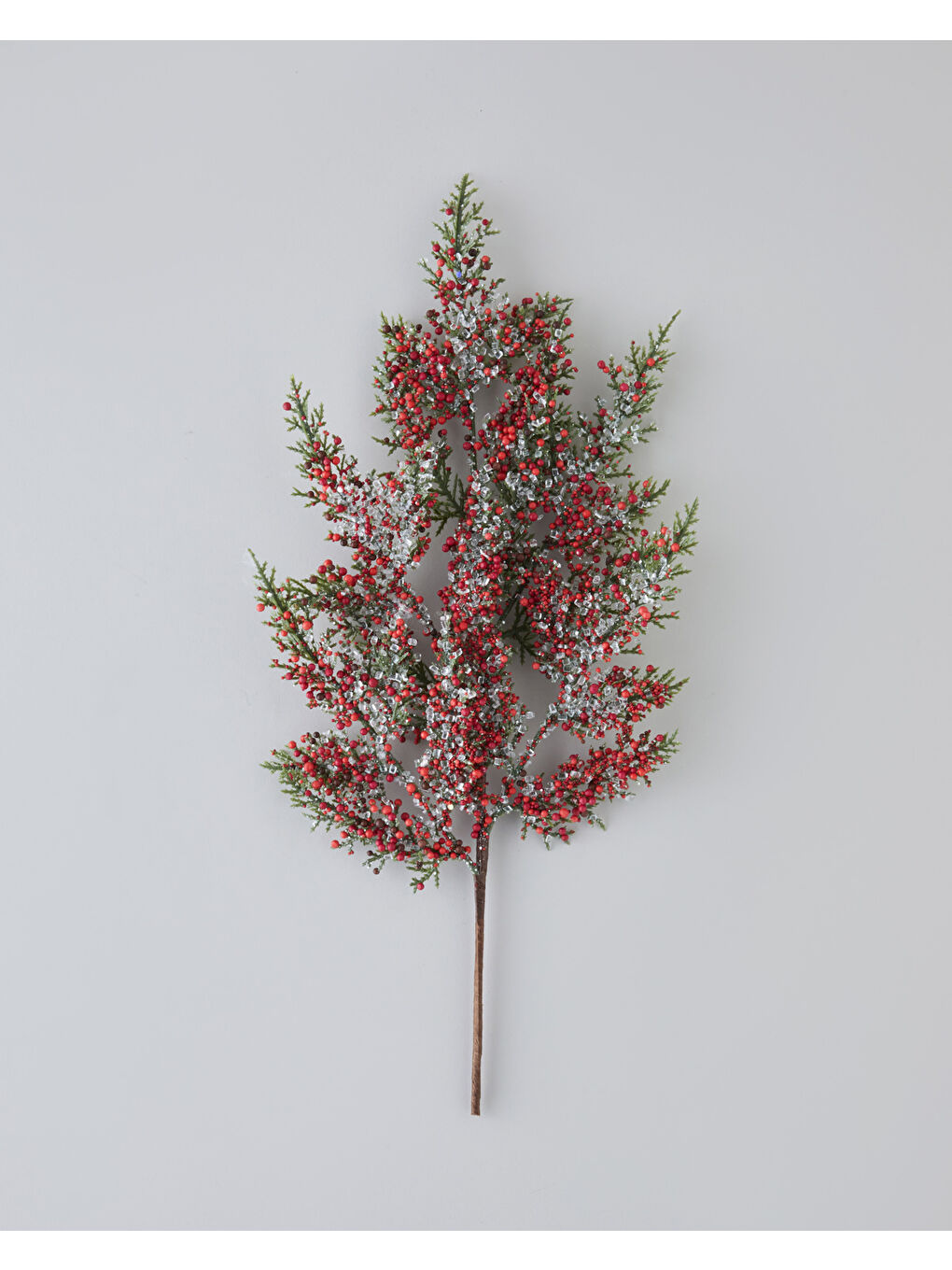 Cedar Tek Dal Yapay Çiçek 61 cm Kırmızı - Yeşil