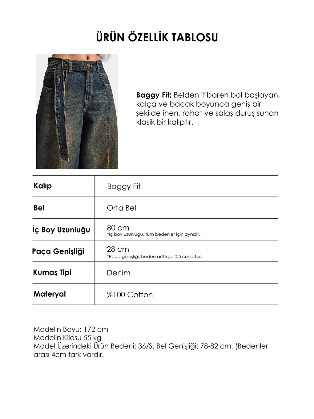 Mavi Kadın Tint Jean Rengi 2w6-11 Baggy Kemerli Orta Bel Denim Jean-4
