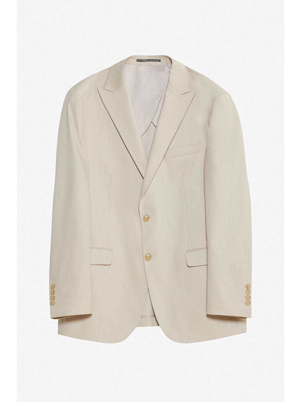 Erkek Bej Slim Fit Dar Kesim Kırlangıç Yaka Kapak Cepli Esnek Takım Elbise-8