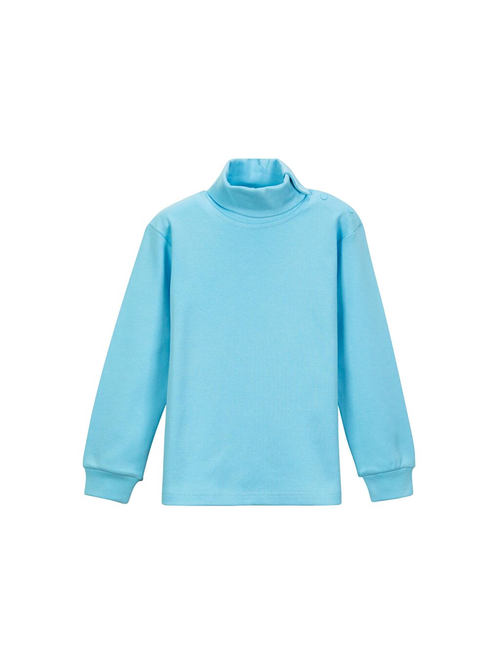 Turkuaz Cam Göbeği Kız Çocuk Tam Balıkçı Uzun Kol Çıtçıtlı Tişört