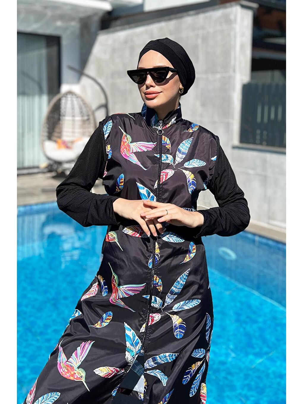 Siyah Tam Kapalı Mayo  Mayo R4405 Yonca