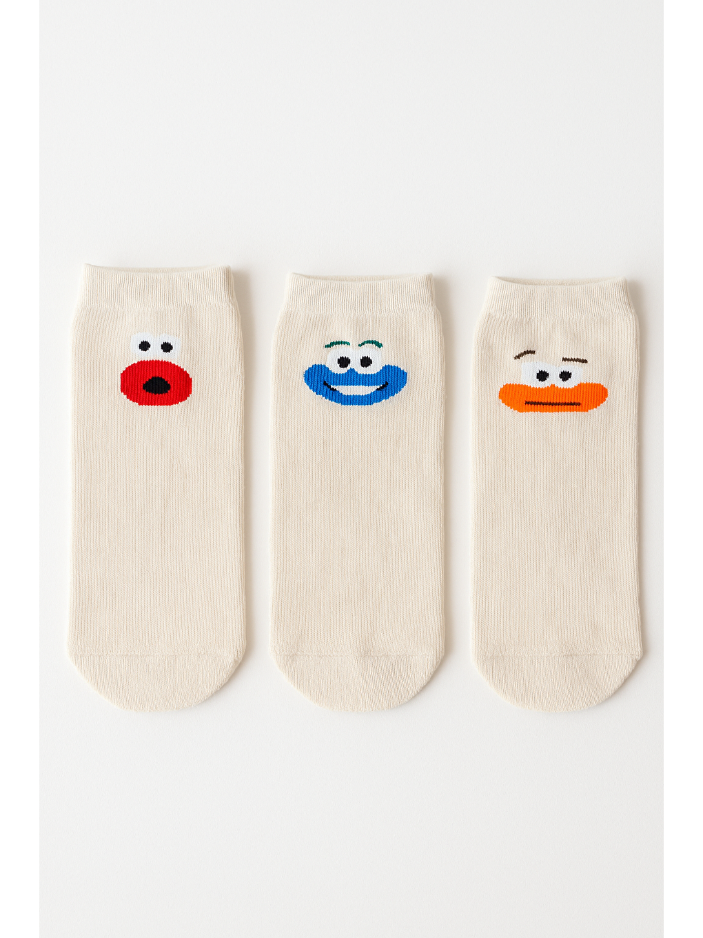 Karışık Çocuk Surat Baskılı 3'Lü Soket Çorap