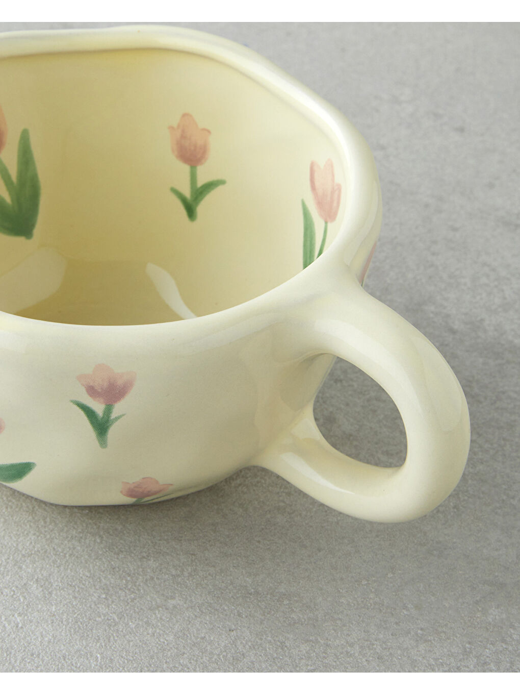 Floral Pinky Stoneware Kupa 300 ml Pembe - Yeşil-2