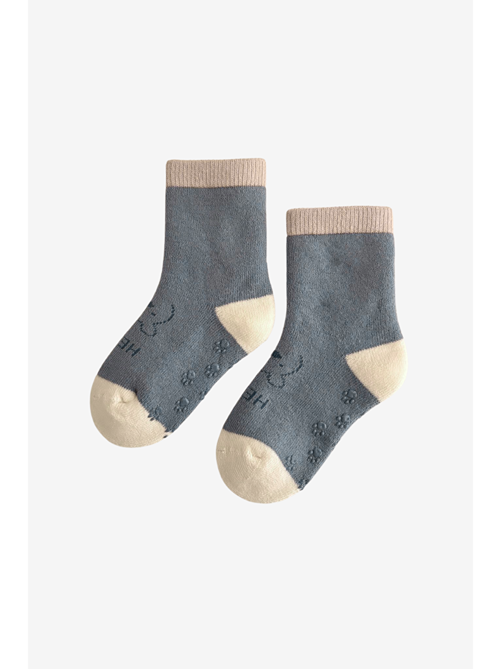 Mavi Bebek Sevimli Ayıcık Desenli 3'Lü Havlu Soket Çorap-1