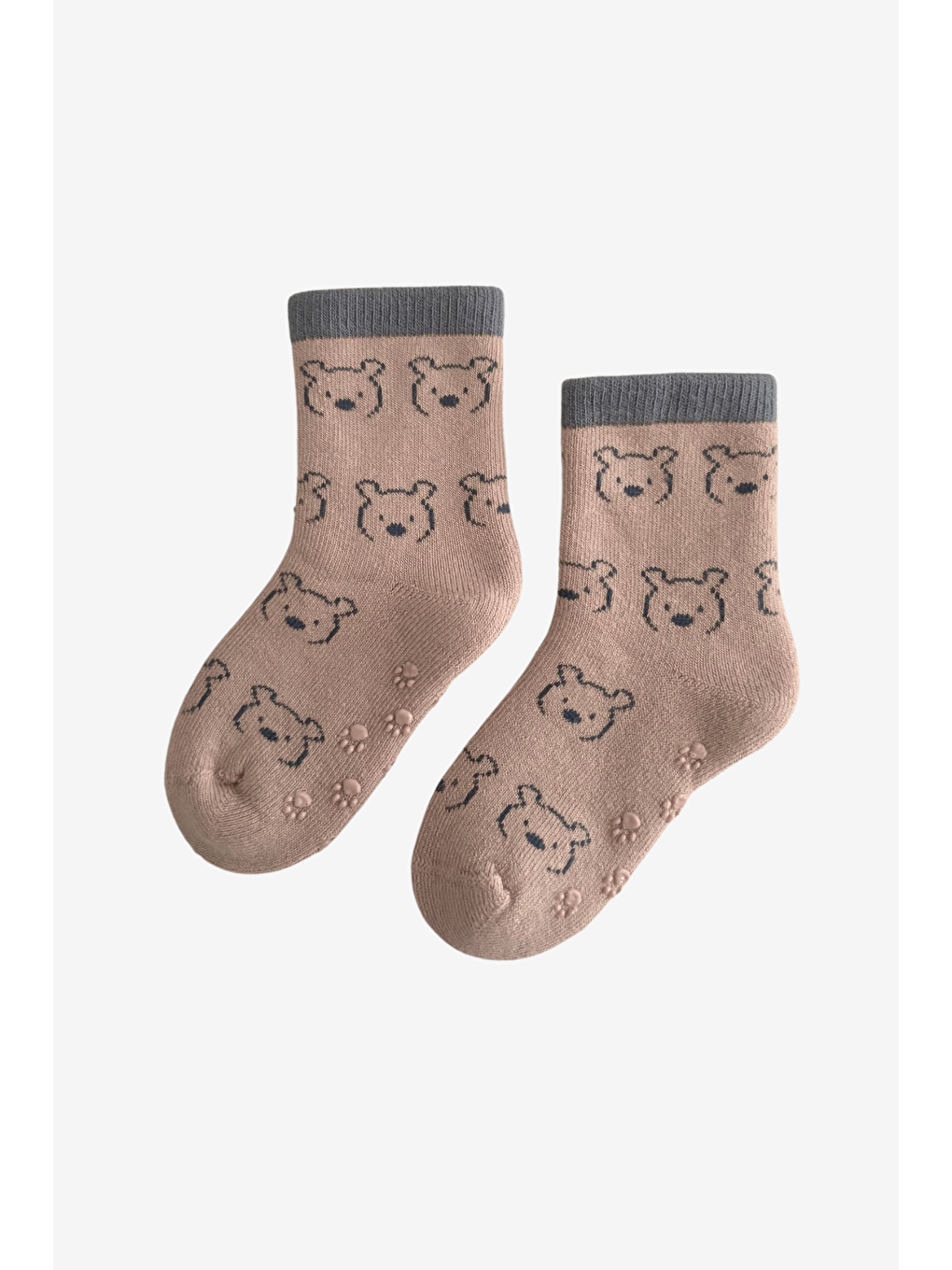 Mavi Bebek Sevimli Ayıcık Desenli 3'Lü Havlu Soket Çorap-2