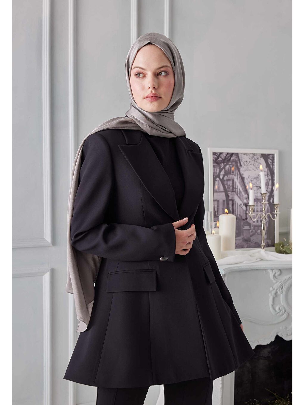 Gri Janjanlı Şal Füme