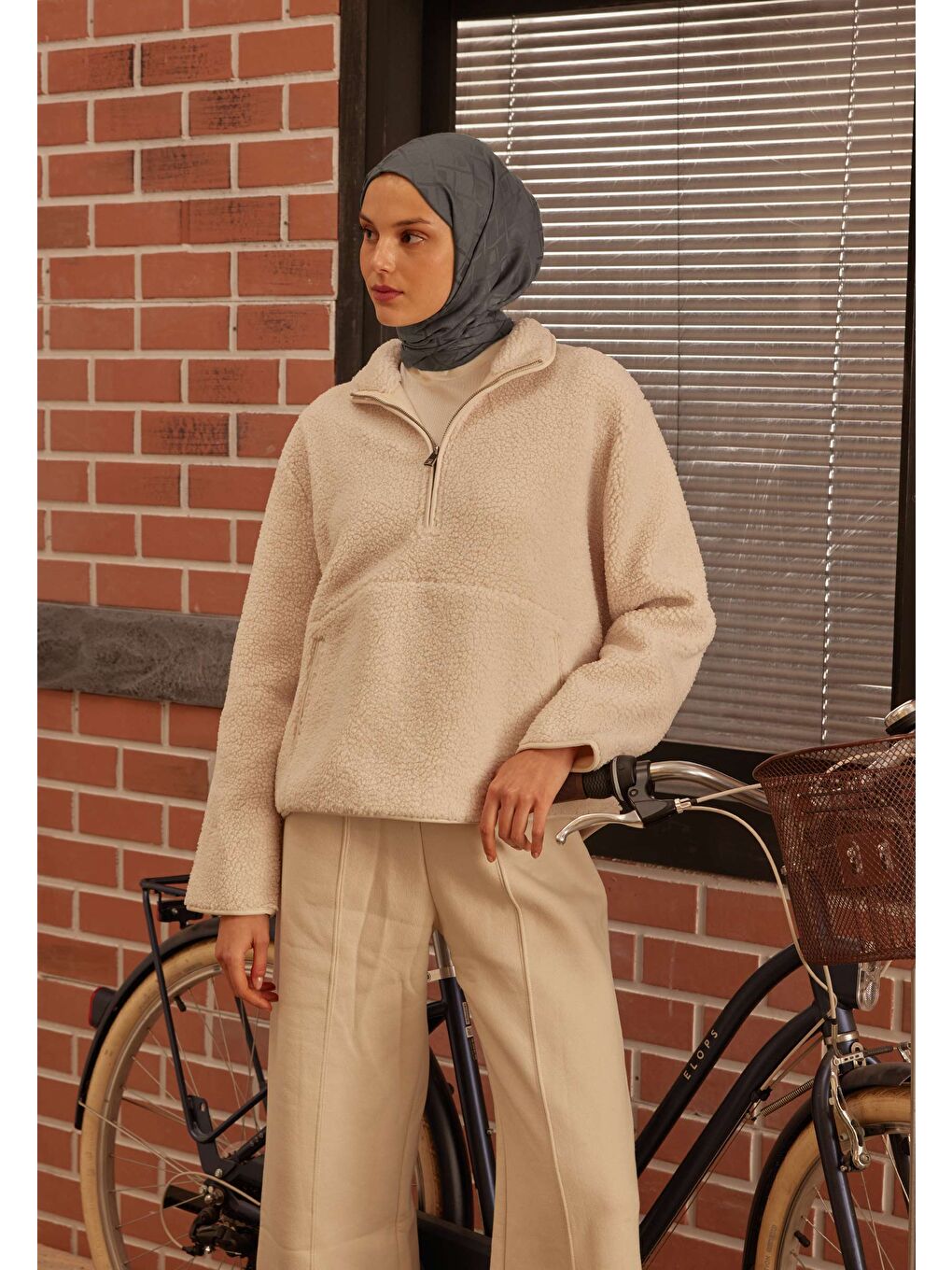 Gri Porto Jakarlı Şal Füme-1