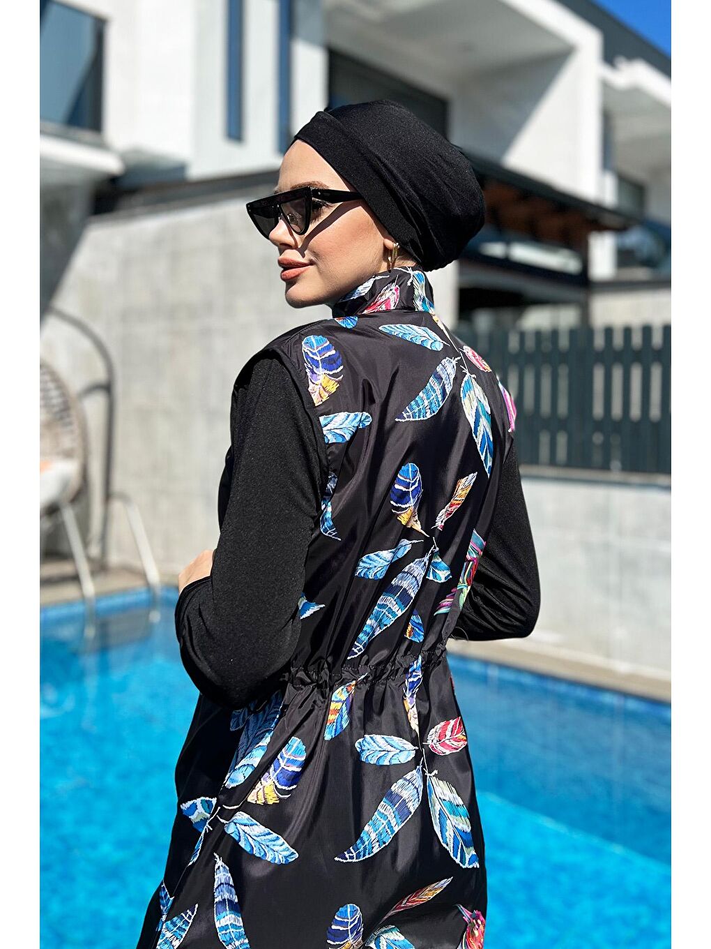 Siyah Tam Kapalı Mayo  Mayo R4405 Yonca-4