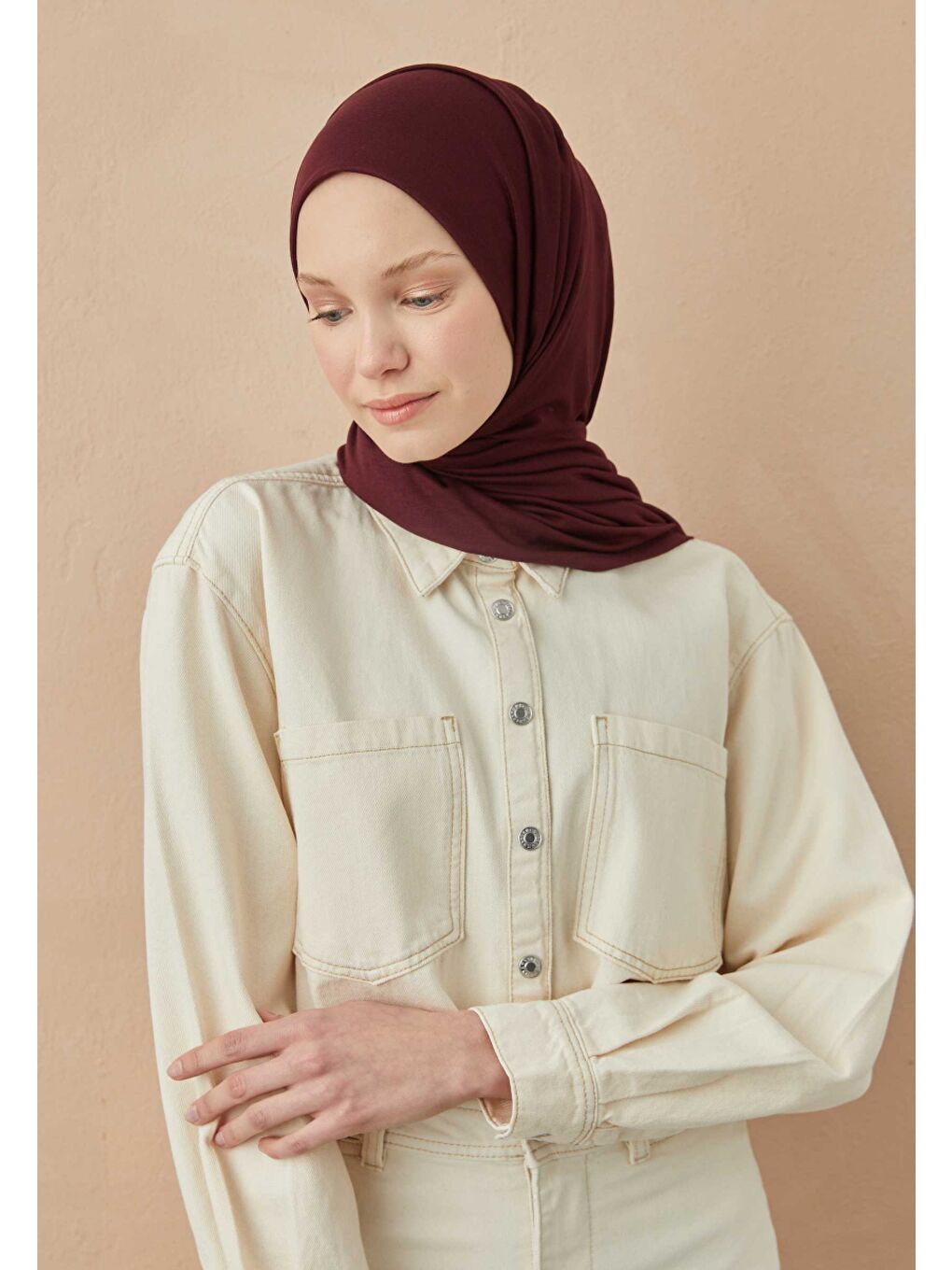 Penye Şal Koyu Bordo-1