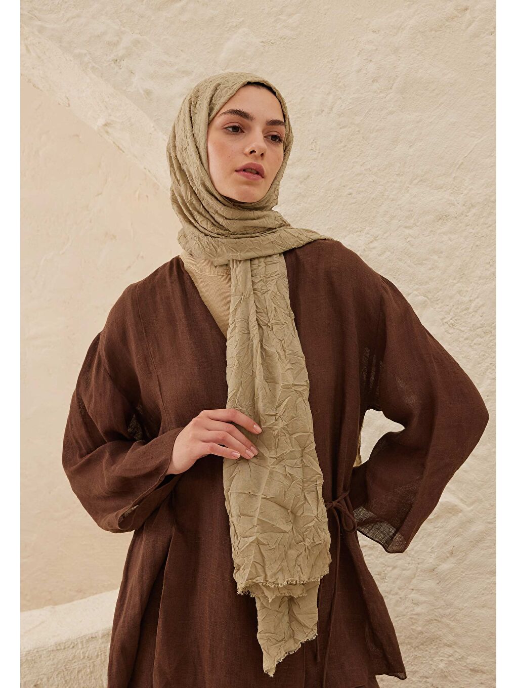 Vual Crash Şal Uçuk Yeşil-2