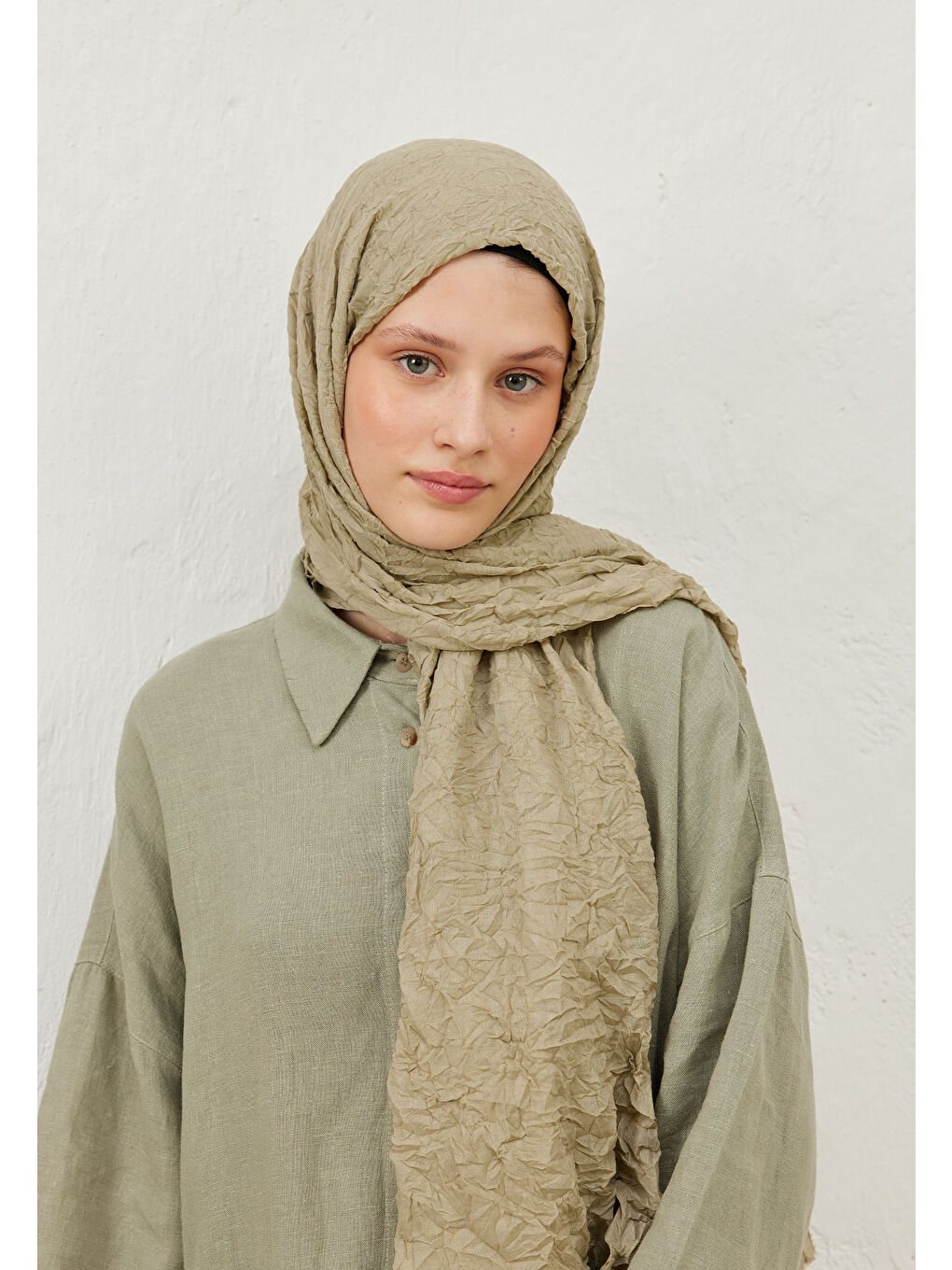 Vual Crash Şal Uçuk Yeşil-4