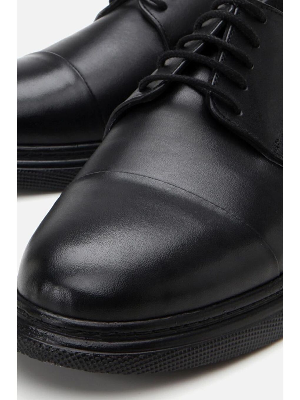 Erkek Deri Siyah Hafif Tabanlı Klasik Ayakkabı-4