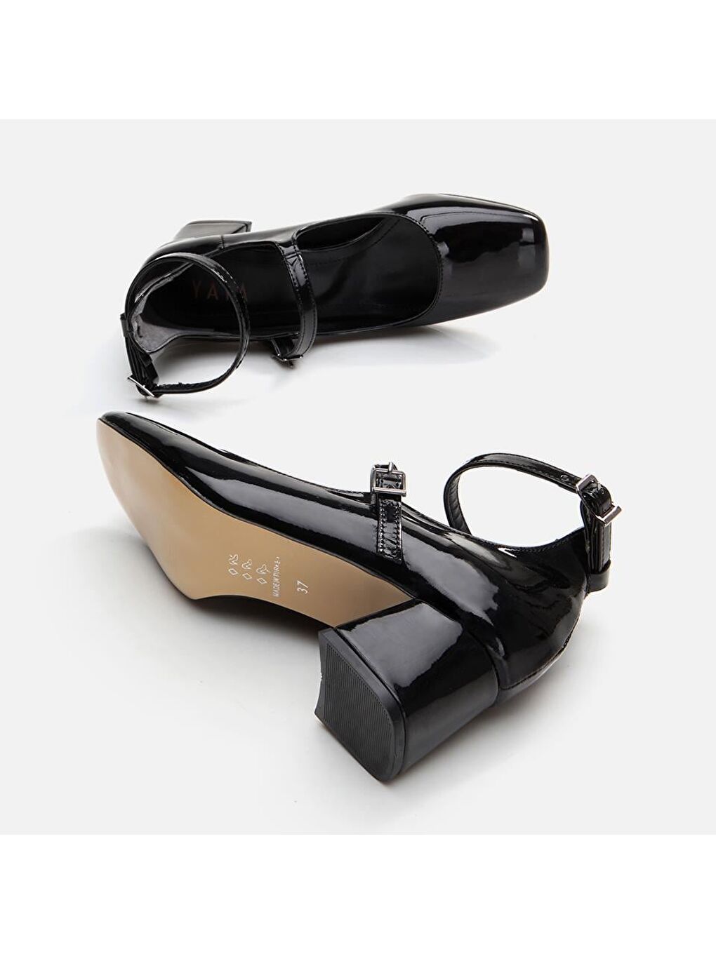 Siyah Kadın Kalın Topuklu Ayakkabı-1