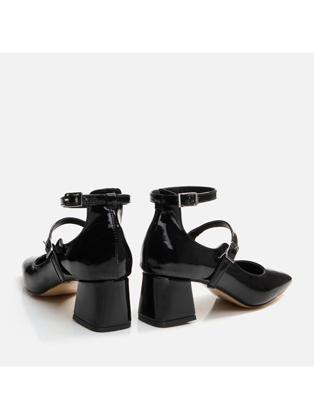 Siyah Kadın Kalın Topuklu Ayakkabı-2