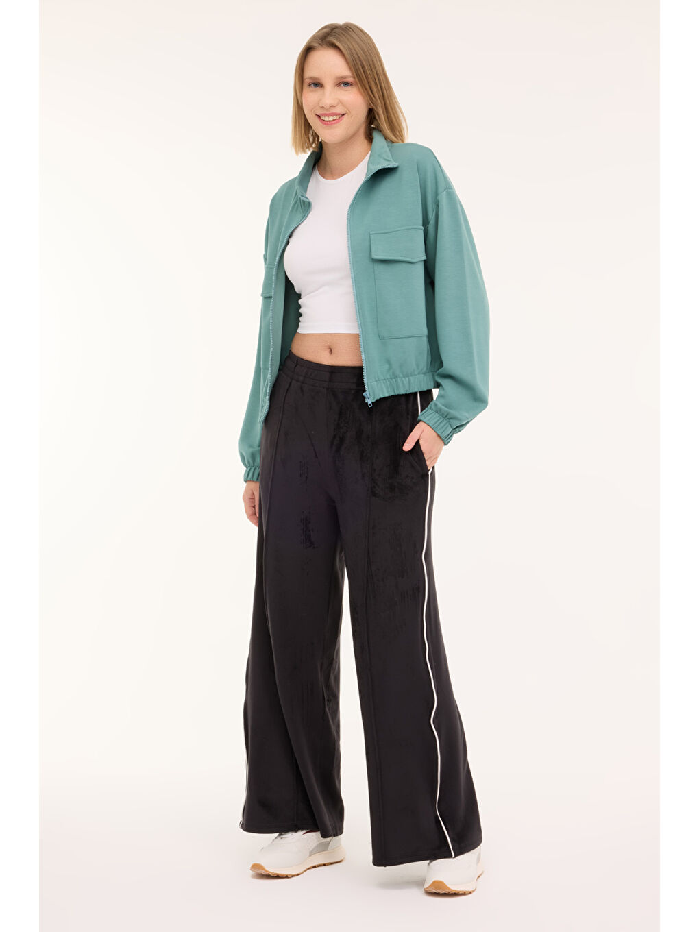 WL ZOE 18MS408 4PR Yeşil Kadın Eşofman Üstü-2