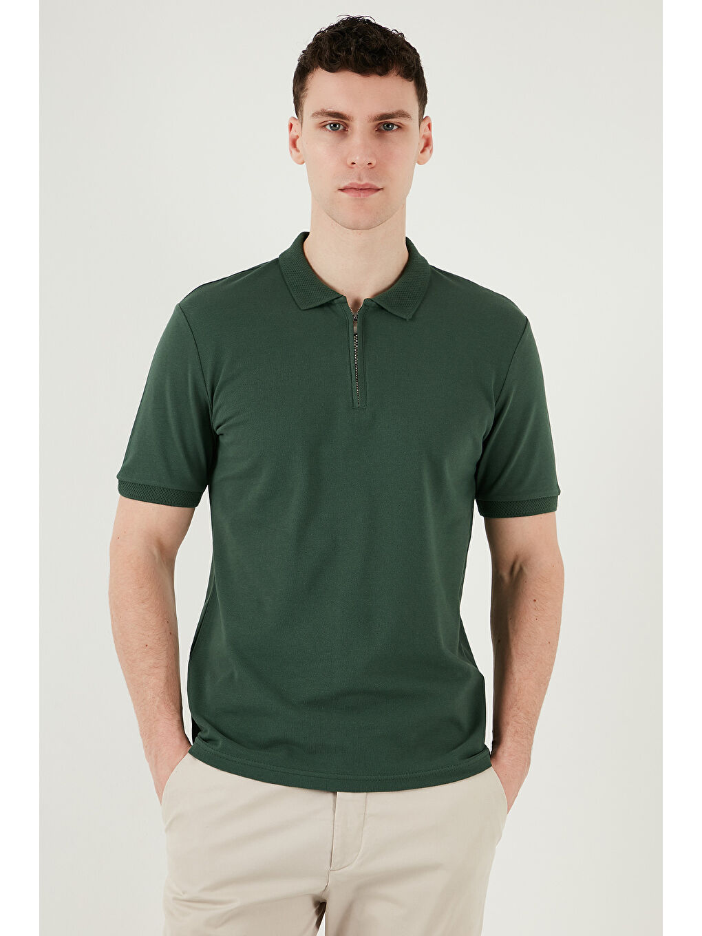 Mavi Pamuklu Regular Fit Yarım Fermuarlı 3'lü Paket Polo Yaka Tişört 5903008S3-1