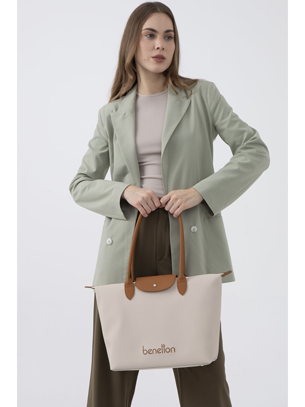 Kadin Kol Çantasi Bej-Camel BNT1611-1