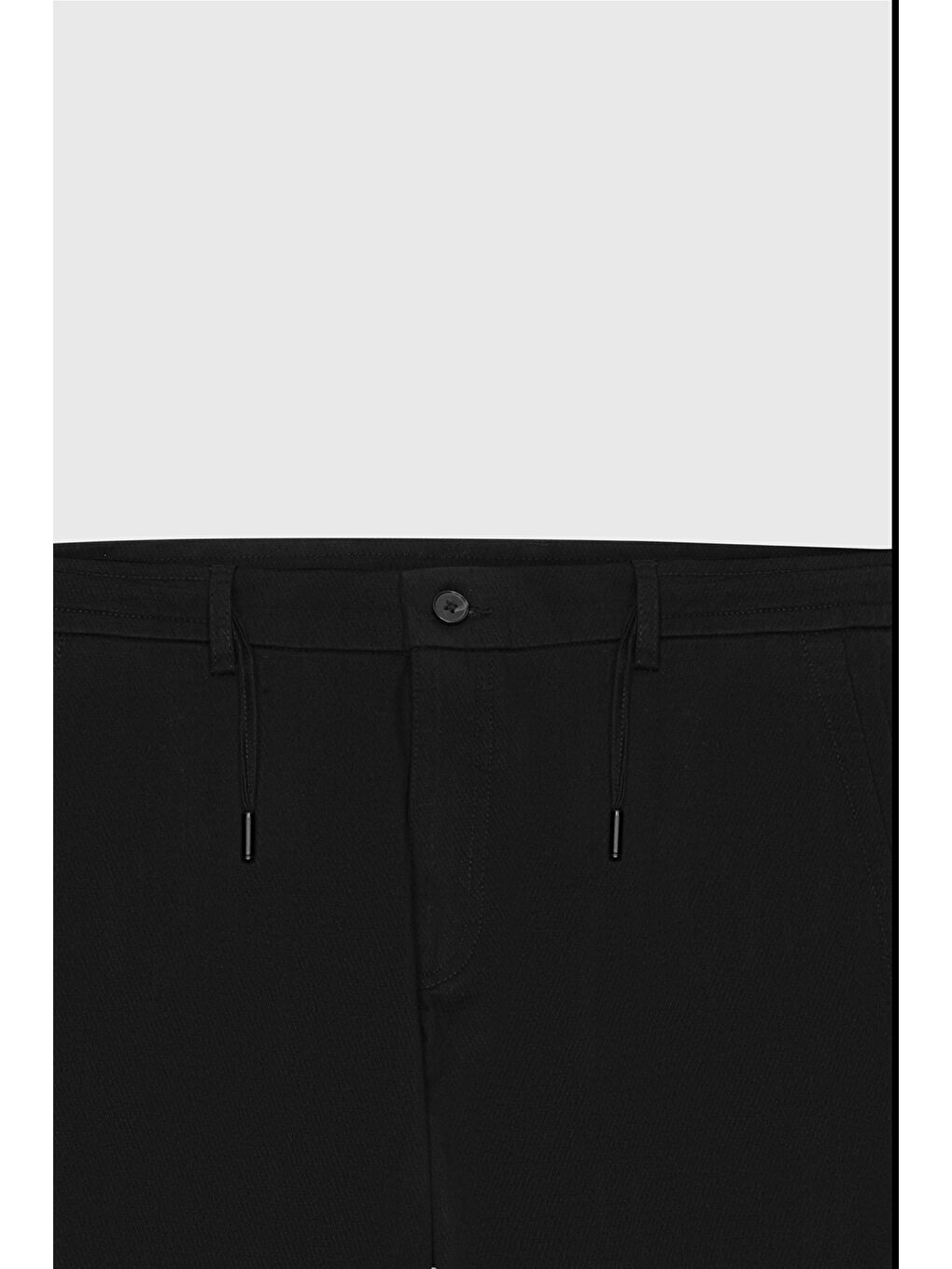 Erkek Siyah Oversize Bol Kesim Beli Bağlamalı Pamuklu Esnek Armürlü Yan Cepli Pantolon-7