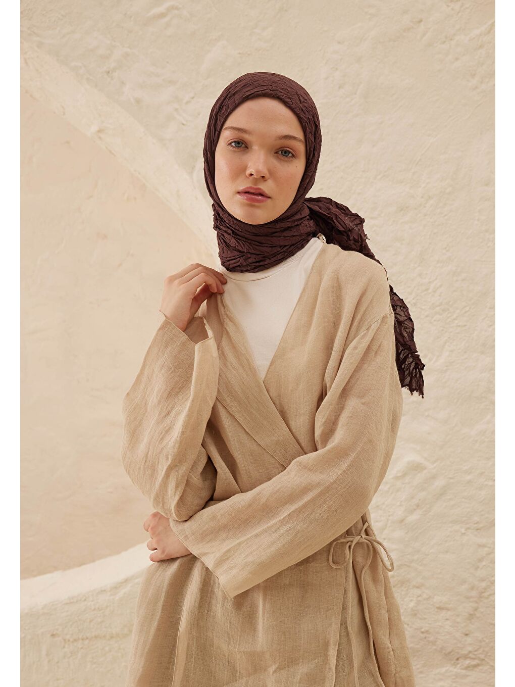 Kahverengi Vual Crash Şal Meşe-1