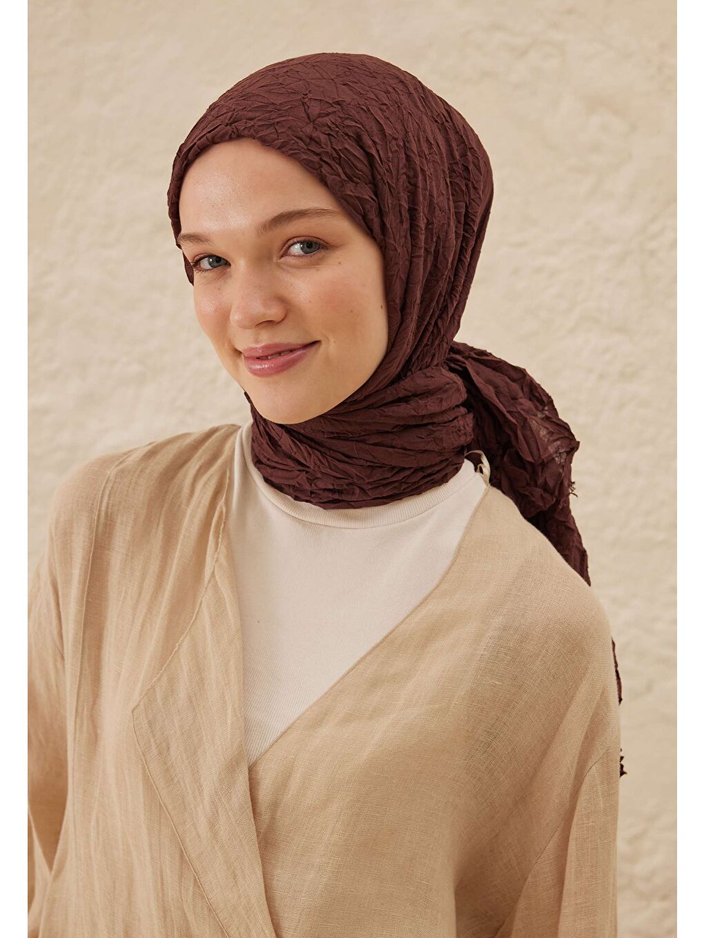 Kahverengi Vual Crash Şal Meşe-3
