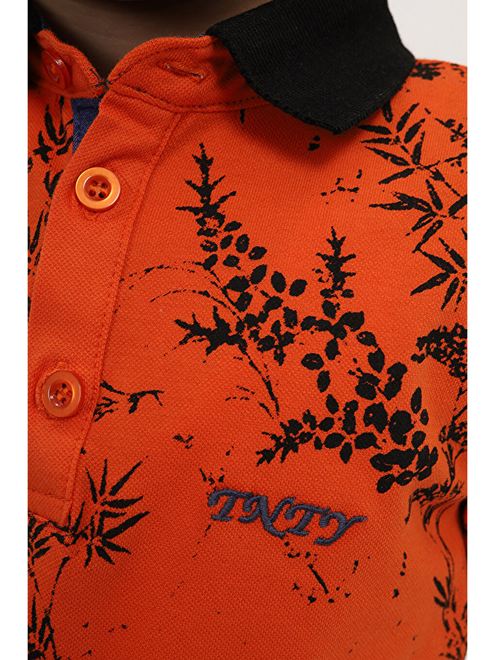 Turuncu Erkek Çocuk Desenli Tişört-1