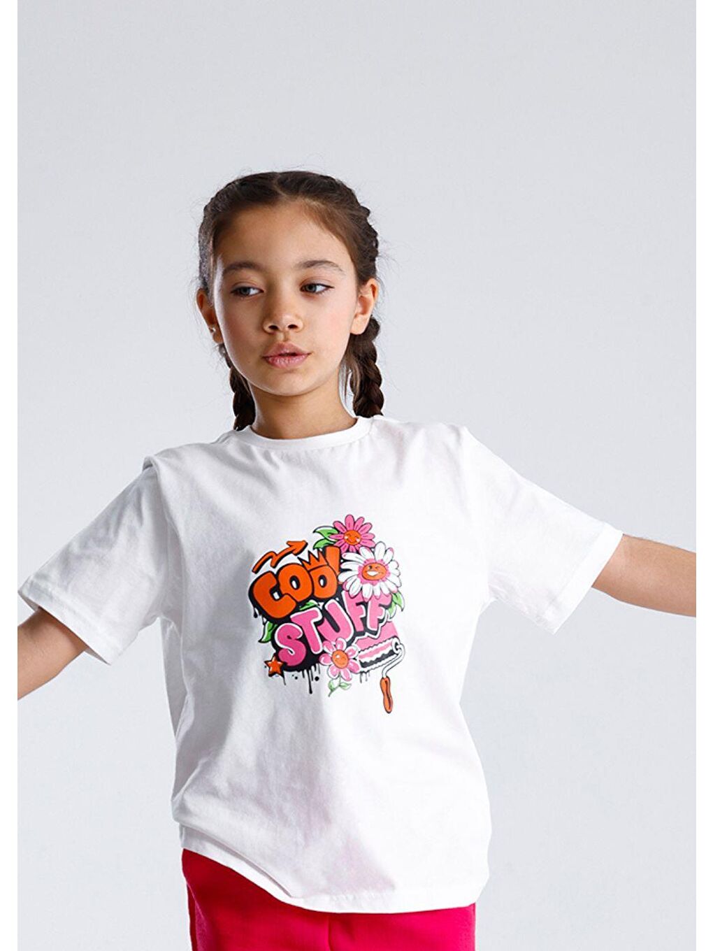 Fuşya Basic Baskılı T-Shirt-1