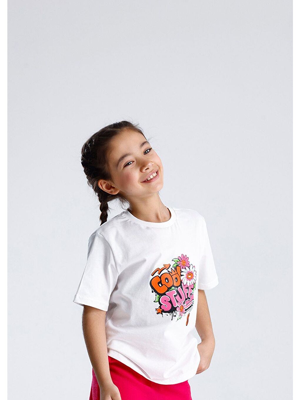Fuşya Basic Baskılı T-Shirt-2