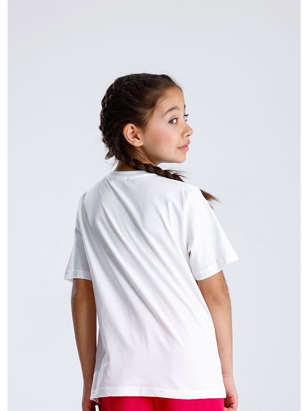 Fuşya Basic Baskılı T-Shirt-3